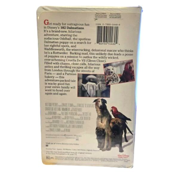 Disney’s 102 Dalmatians VHS (2000) Glenn Close Cruella de Vil Family Movie - Picture 2 of 4